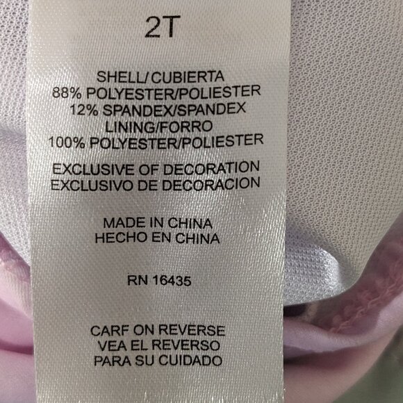 SET OF 2 PIECE SWIMSUITS BY YOUNG HEARTS SWIM GIRLS 2T "LOVE" Pink CLOUDS - Picture 6 of 6